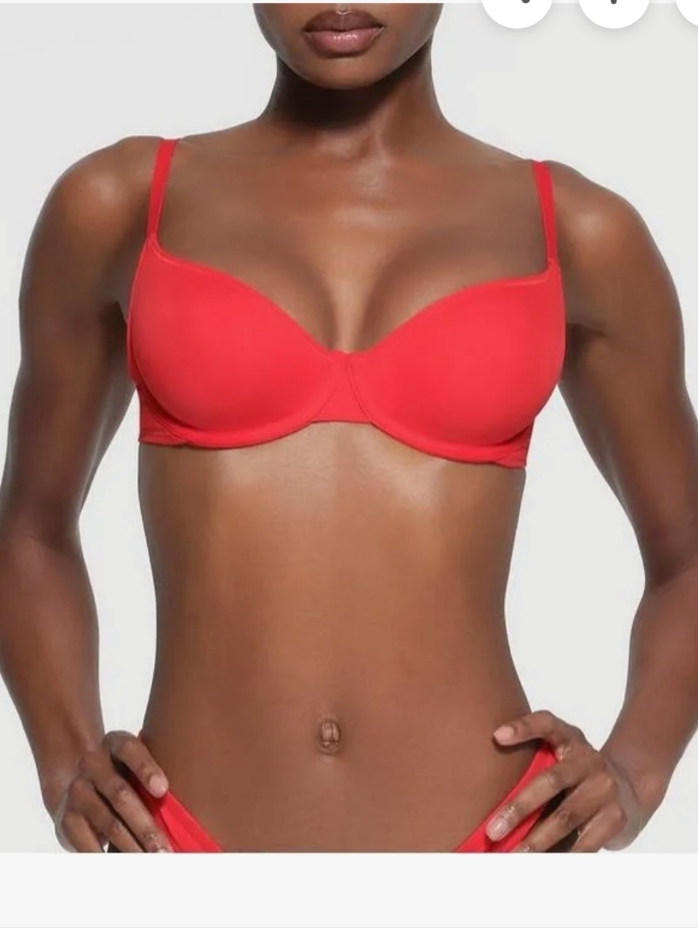SKIMS Red Molded Underwire Bikini Top And High Waist Bottom